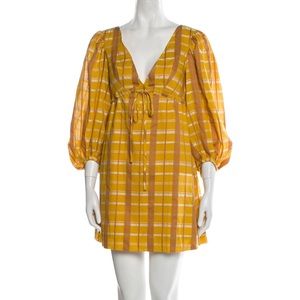 Staud Plaid Print Mini Dress